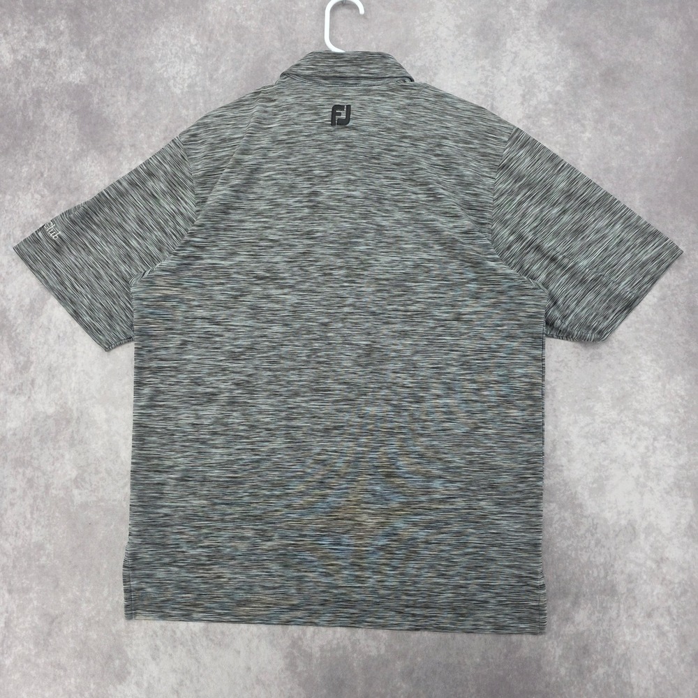 FootJoy Fj Mens Medium ProDry Golf Polo Shirt Grey Space Dye Performance Stretch - Picture 5 of 9